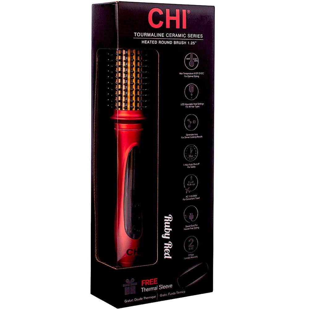 DRAFT NIB CHI Tourmaline 1.25in Heated Round Brush - thermal sleeve included